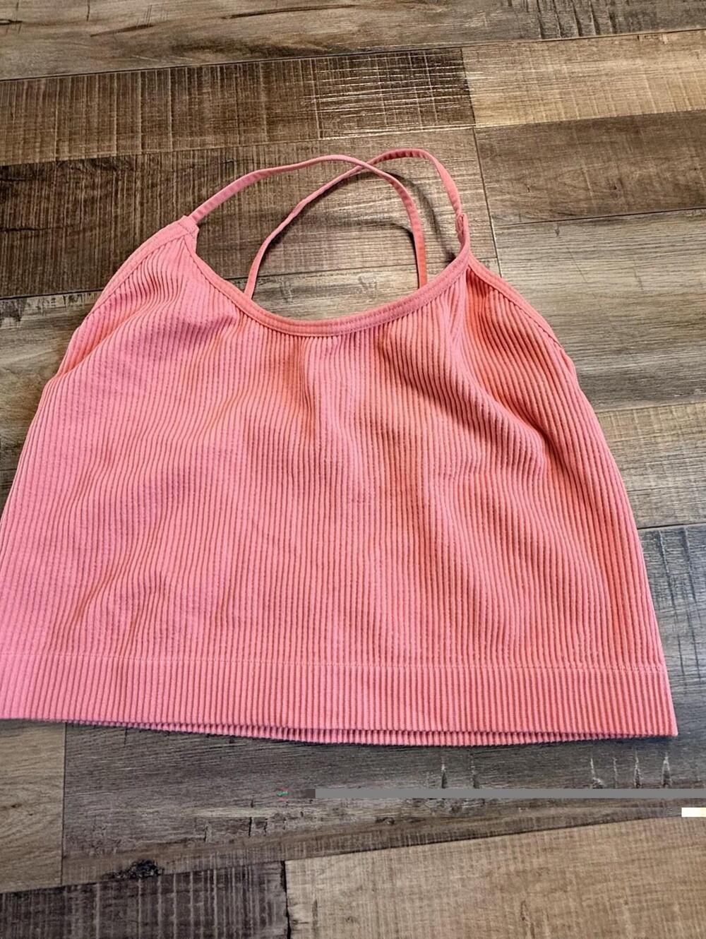 Colsie Pink Ribbed Bralette Tank Top